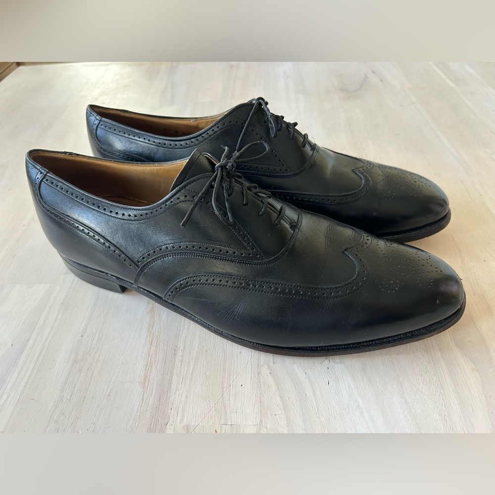 Johnston & Murphy Men’s Dress Shoes Sz 14 C Wingtip Leather Hanig’s Aristocraft